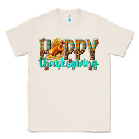 Natural Happy Thanksgiving with Turkey Classic Tee - texasbilliewilder
