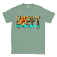 Sage Happy Thanksgiving with Turkey Classic Tee - texasbilliewilder
