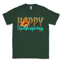 Sports Green Happy Thanksgiving with Turkey Classic Tee - texasbilliewilder