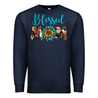 Navy blessed mom Premium Sweatshirt - Artiststas