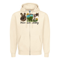 Sandshell Peace Love Donkey Zipper Hoodie - LillyAllenDesigns