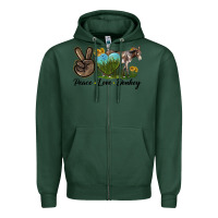 Sports Green Peace Love Donkey Zipper Hoodie - LillyAllenDesigns