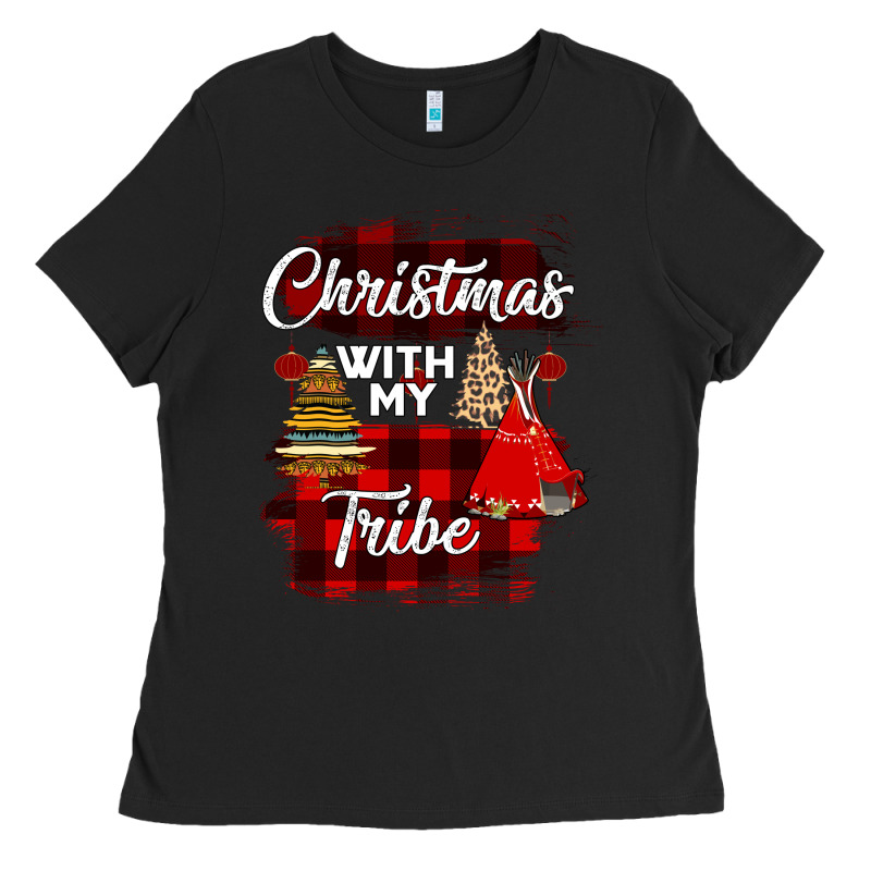 Christmas With My Tribe Ladies Tee by Bettercallsaul | Teevron