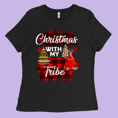 Christmas With My Tribe Ladies Tee Designed By Bettercallsaul
