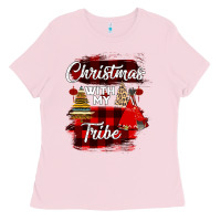 Bubblegum Pink Christmas With My Tribe Ladies Tee - Bettercallsaul