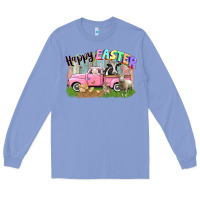 Colony Blue Happy Easter truck with farm animals Easter Day Long Sleeve Tee - CowGirlArtShop