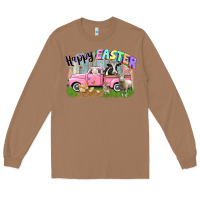Toasted Coconut Happy Easter truck with farm animals Easter Day Long Sleeve Tee - CowGirlArtShop
