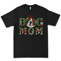 Black Western Christmas Dog Mom St Bernard Premium Tee - RanaPortraitStore