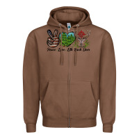 Chestnut Peace Love Elk Buck Deer Zipper Hoodie - LillyAllenDesigns