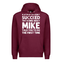 Burgundy mike gift name personalized birthday funny christmas joke Premium Hoodie - minhPixels