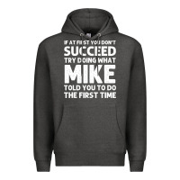 Charcoal Heather mike gift name personalized birthday funny christmas joke Premium Hoodie - minhPixels