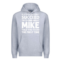 Heather Grey mike gift name personalized birthday funny christmas joke Premium Hoodie - minhPixels