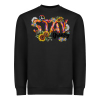Black Stay Groovy Heavyweight Sweatshirt - CowhideDigitalArt