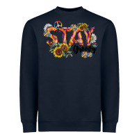 Navy Stay Groovy Heavyweight Sweatshirt - CowhideDigitalArt