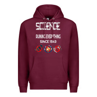 Burgundy Science Ruining Everything Since 1543 Aliens Premium Hoodie - minhPixels