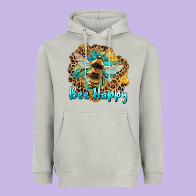 Bee Happy Heavyweight Hoodie Designed By Artiststas