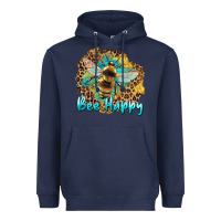 Navy bee happy Heavyweight Hoodie - Artiststas