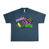 Midnight Navy mardi gras heart Urban Heavy Tee - CowGirlArtShop