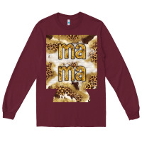 Burgundy Mama with leopard and cowhide regular can cooler Long Sleeve Tee - HowdyJamesFarm