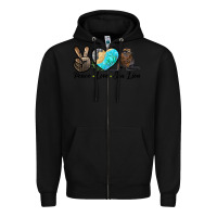 Black Peace Love Sea Lion Zipper Hoodie - LillyAllenDesigns