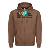 Chestnut Peace Love Sea Lion Zipper Hoodie - LillyAllenDesigns