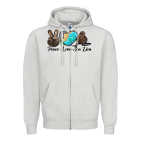 Dove Grey Peace Love Sea Lion Zipper Hoodie - LillyAllenDesigns