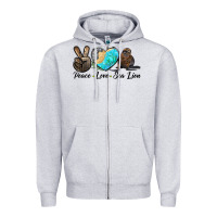 Heather Grey Peace Love Sea Lion Zipper Hoodie - LillyAllenDesigns