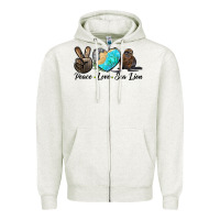 Oatmeal Heather Peace Love Sea Lion Zipper Hoodie - LillyAllenDesigns