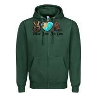 Sports Green Peace Love Sea Lion Zipper Hoodie - LillyAllenDesigns
