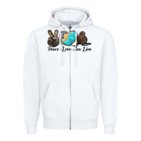 White Peace Love Sea Lion Zipper Hoodie - LillyAllenDesigns