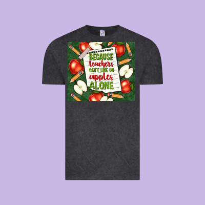 Because Teachers Can't Live On Apples Alone Tumble Vintage Tee Designed By Tumblerdesignbyshophia