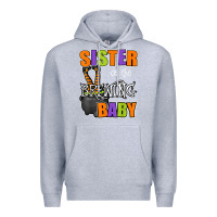 Heather Grey sister of brewing baby halloween theme baby shower spooky t shirt Premium Hoodie - minhPixels