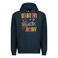 Navy sister of brewing baby halloween theme baby shower spooky t shirt Premium Hoodie - minhPixels