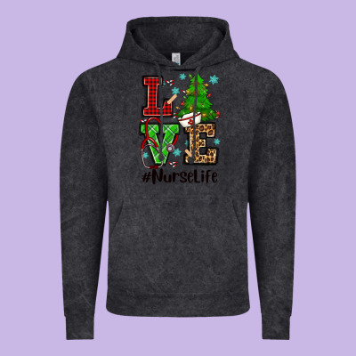 Love Nurse Life Christmas Vintage Hoodie Designed By Cowgirlartshop