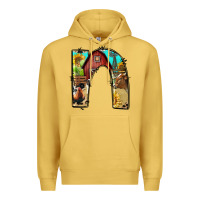 Antique Gold farm life alphabet lowercase letters n Premium Hoodie - BundleAndBundleShop