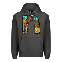 Charcoal Heather farm life alphabet lowercase letters n Premium Hoodie - BundleAndBundleShop