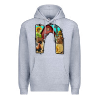 Heather Grey farm life alphabet lowercase letters n Premium Hoodie - BundleAndBundleShop