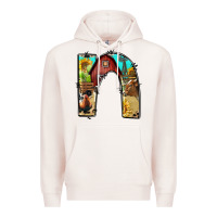 Pale Pink farm life alphabet lowercase letters n Premium Hoodie - BundleAndBundleShop