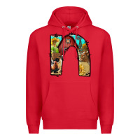 Red farm life alphabet lowercase letters n Premium Hoodie - BundleAndBundleShop