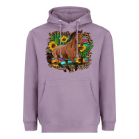 Lavender western horse cactus sunflowers serape leopard  turquoise wooden Heavyweight Hoodie - Artiststas
