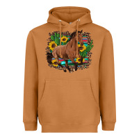 Meerkat western horse cactus sunflowers serape leopard  turquoise wooden Heavyweight Hoodie - Artiststas