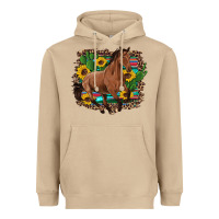 Mushroom western horse cactus sunflowers serape leopard  turquoise wooden Heavyweight Hoodie - Artiststas