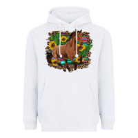 White western horse cactus sunflowers serape leopard  turquoise wooden Heavyweight Hoodie - Artiststas