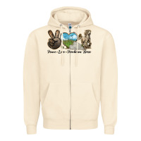 Sandshell Peace Love Percheron Horse Zipper Hoodie - LillyAllenDesigns
