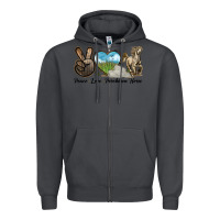 Smoke Peace Love Percheron Horse Zipper Hoodie - LillyAllenDesigns