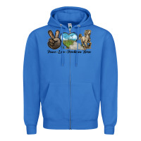 True Royal Peace Love Percheron Horse Zipper Hoodie - LillyAllenDesigns