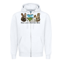 White Peace Love Percheron Horse Zipper Hoodie - LillyAllenDesigns