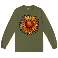 Army Green Basketball Sunflower Long Sleeve Tee - Jasminsmagicworld