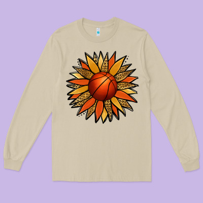 Basketball Sunflower Long Sleeve Tee Designed By Jasminsmagicworld