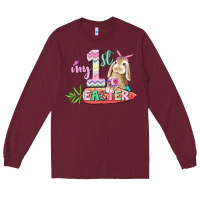 Burgundy My first Easter Day Long Sleeve Tee - CowGirlArtShop
